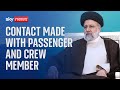 Iran helicopter crash: Contact made with passenger and crew member