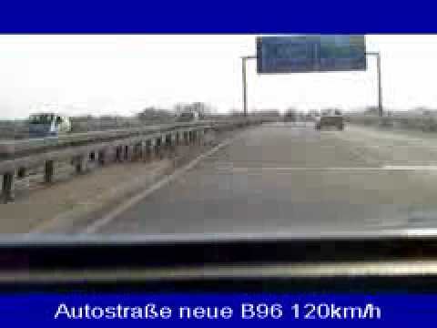 Autofahrt auf B96 zwischen Nassenheide und A111 Hennigsdorf