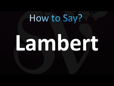 How to Pronounce Lambert (French)