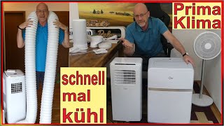 Kühle Wohnung im Sommer - Mobile Klimaanlage mit & ohne Abluftschlauch & Ventilator Prima Klima