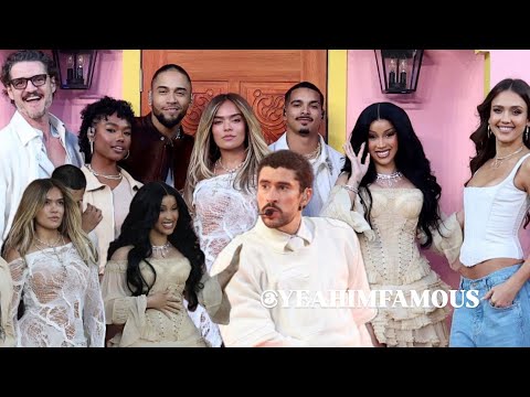 BAD BUNNY Brings Out CARDI B KAROL G Jessica Alba Pedro Pascal at Super Bowl Hafltime Show #BadBunny