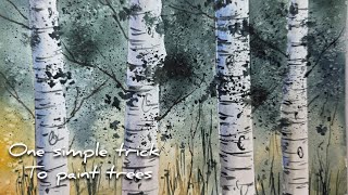 How to paint easy watercolor trees using one simple trick 😯