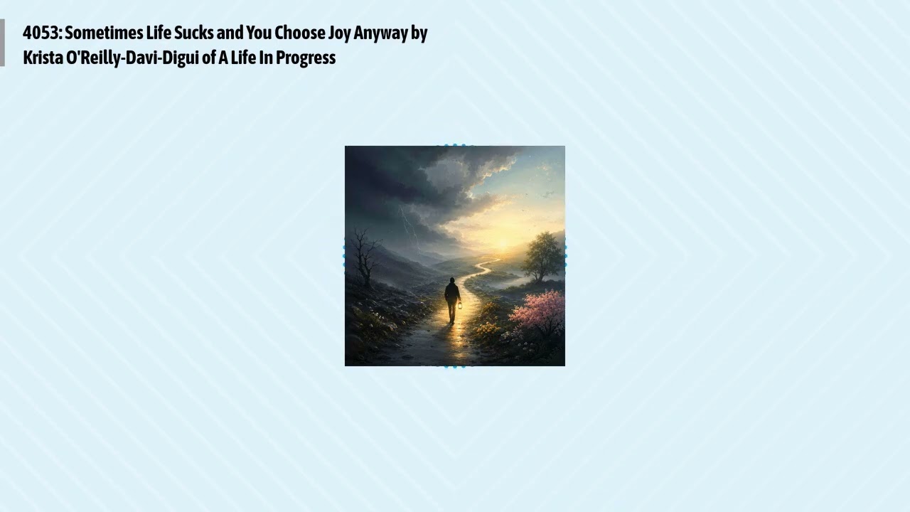 4053: Sometimes Life Sucks and You Choose Joy Anyway by Krista O'Reilly-Davi-Digui of A Life In...