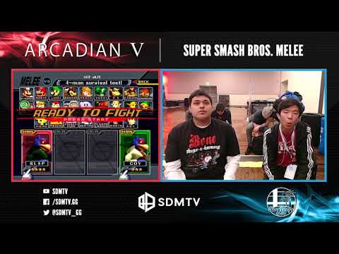 Arcadian 5 - B2S  Gigajohn (Falco) vs. Ripple Overdrive (Falco) - SSBM Singles Top 32 LR3
