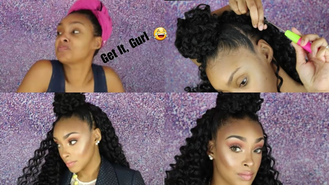 HALF UP, HALF DOWN CROCHET STYLE TUTORIAL USING THE MOST BEAUTIFUL & NATURAL LOOKING HAIR EVER!