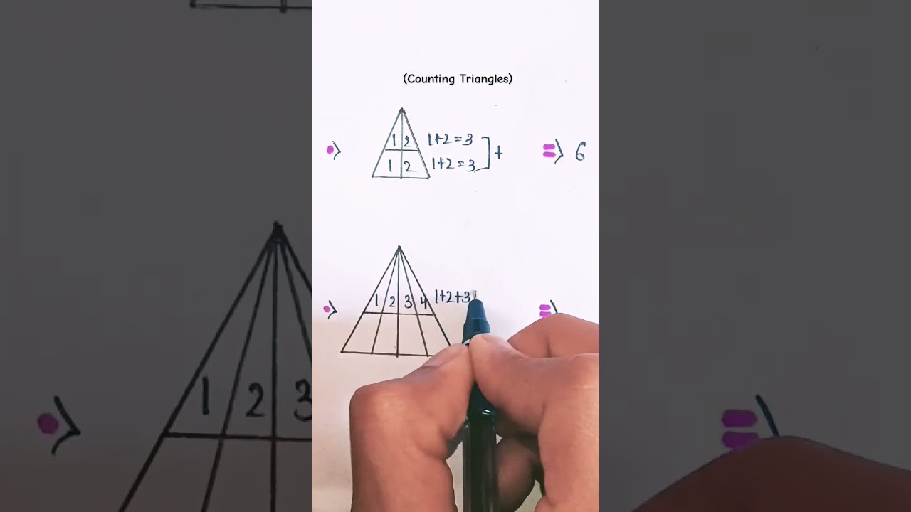 How To Count Number Of Triangles In A Figure | #shorts #tricks