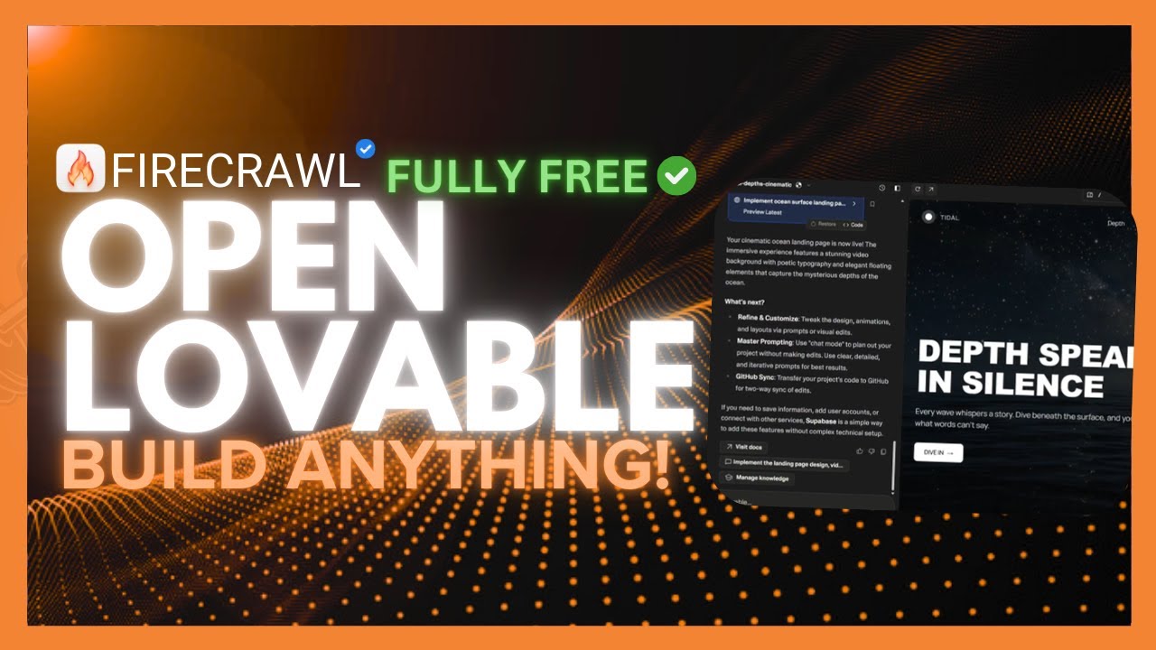 OpenLovable: NEW Opensource Agent Mode Can Build ANYTHING! Create Full-Stack Apps With No CODE!