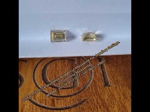 2ct Each Canary Yellow Buget Cut Moissanite Diamond