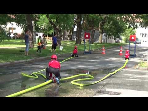 Požární útok, mladší žáci SDH-Brno Slatina, družstvo B, 1.pokus. 24.6.2017 ve Slatině.
