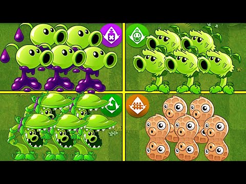 Random 4 Plants Peashooter Battles - Which Plants Will Win? - PvZ2 10.7.1 Plants vs Plants