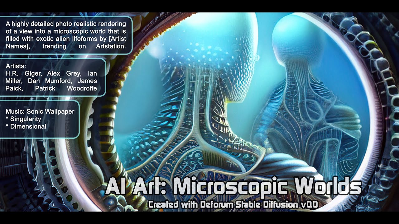 Microscopic Alien Worlds - AI Art Slide Show - Stable Diffusion