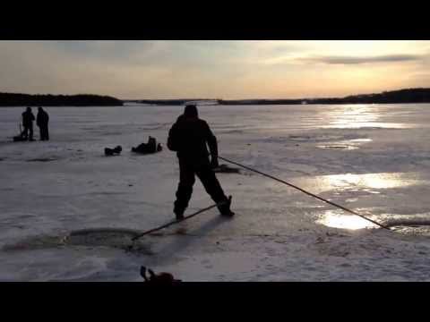 Mi'kmaq spearing eel in Nova Scotia