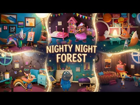Nighty Night Forest 🌲 Calming Bedtime Story for Kids & Toddlers | Sleepy Forest Animals Story ✨