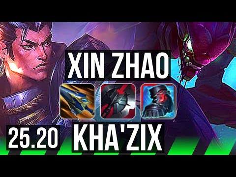 XIN ZHAO vs KHA'ZIX (JGL) | Legendary | KR Master | 25.20