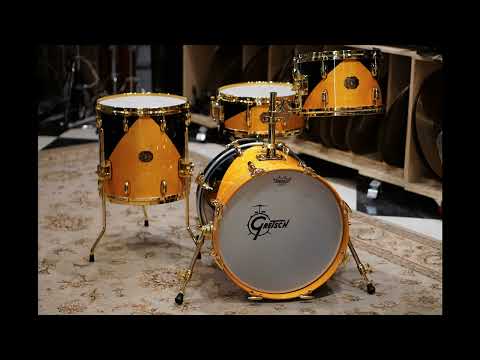 SOLD - Gretsch 12/14/18/5.5x14" USA Custom Drum Set - Limited Curly Maple Harlequin Gloss