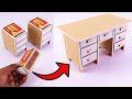How To Make Matchbox Desk With Drawer DIY Match Box Table With Drawer Match Box Crafts