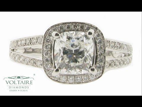 Split Shoulder Cushion Engagement Ring - ER 1067