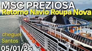 MSC PREZIOSA cruzeiro 05/01/26  navio Roupa Nova Retorno Santos cruiseship @cruzeiros2025  #drone