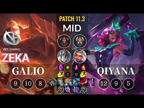 VG Zeka Galio vs Qiyana Mid - KR Patch 11.3