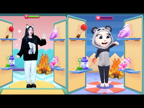 Imitate Angela to Become a Panda - My Talking Angela 2 In The Real Life