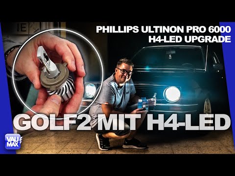 LED light for Beetle to Golf Mk2 – Legal Philips H4 LED light tested + installed // VauMaxTV Review