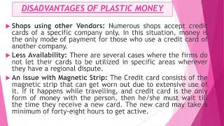 PLASTIC MONEY- Meaning, Advantages and Disadvantages