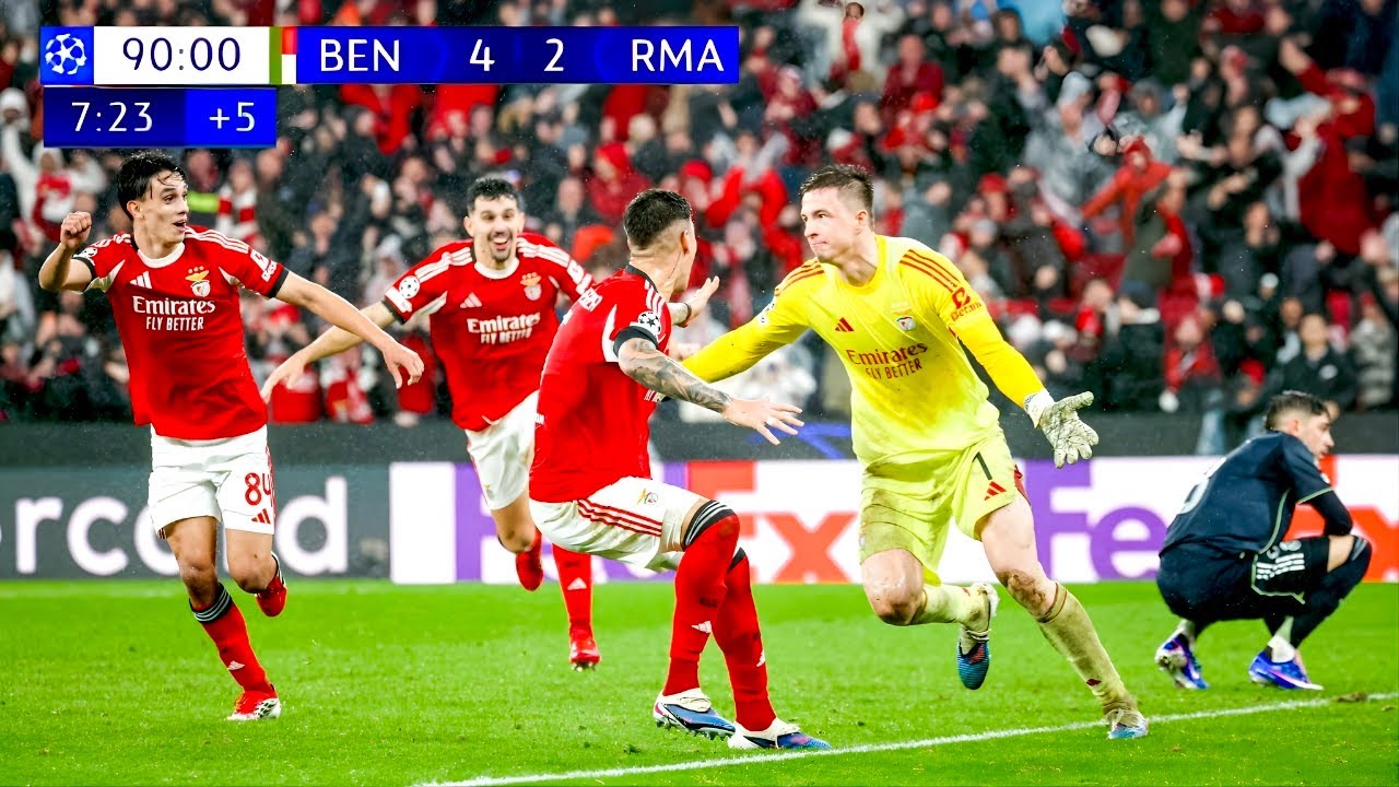 Benfica Goalkeeper Anatoliy Trubin Last Minute Goal vs Real Madrid