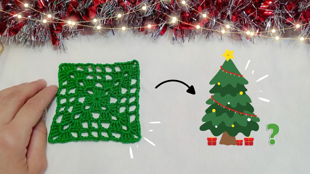 😲 SEE HOW TO TRANSFORM A GRANDMA SQUARE INTO A CHRISTMAS ORNAMENT ✨