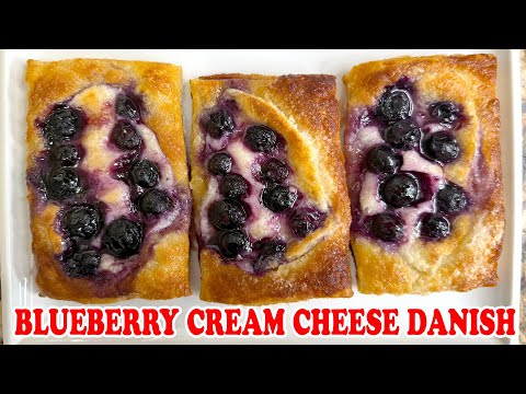 🥐💙 BLUEBERRY CREAM CHEESE DANISH | Flaky, Creamy & So Easy! ✨🍇