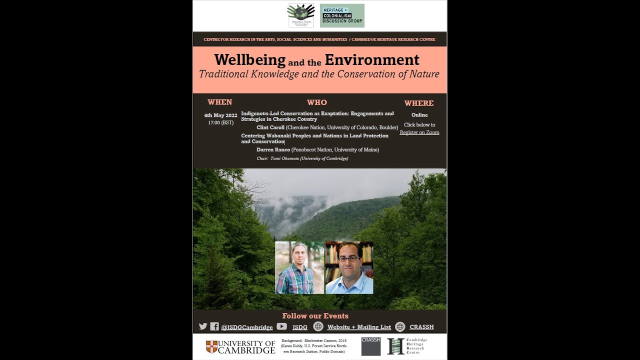 Wellbeing and the Environment: Traditional Knowledge and the Conservation of Nature (04/05/22)