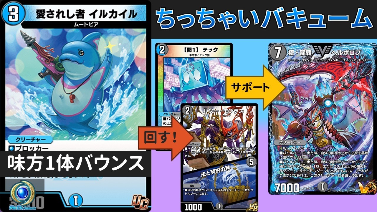 3マナの愛らしいデッキエンジン『青黒イルカイルヘルボロフ』【デュエプレ】【DMPP-35】