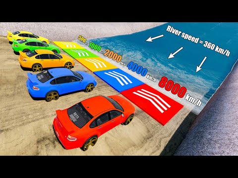 Speed ​​Boost Car Platforms #2 (500, 1000, 2000, 4000, 8000 km/h) - Beamng drive
