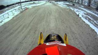 preview picture of video 'MSXRA Snocross Gaylord, MI #5 Boys Fan Moto 1  2/19/11'