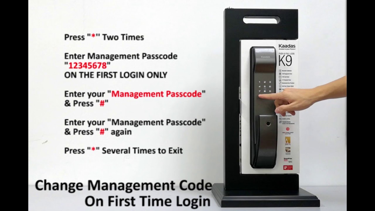 Kaadas K9 Factory Reset & Master Code Setting