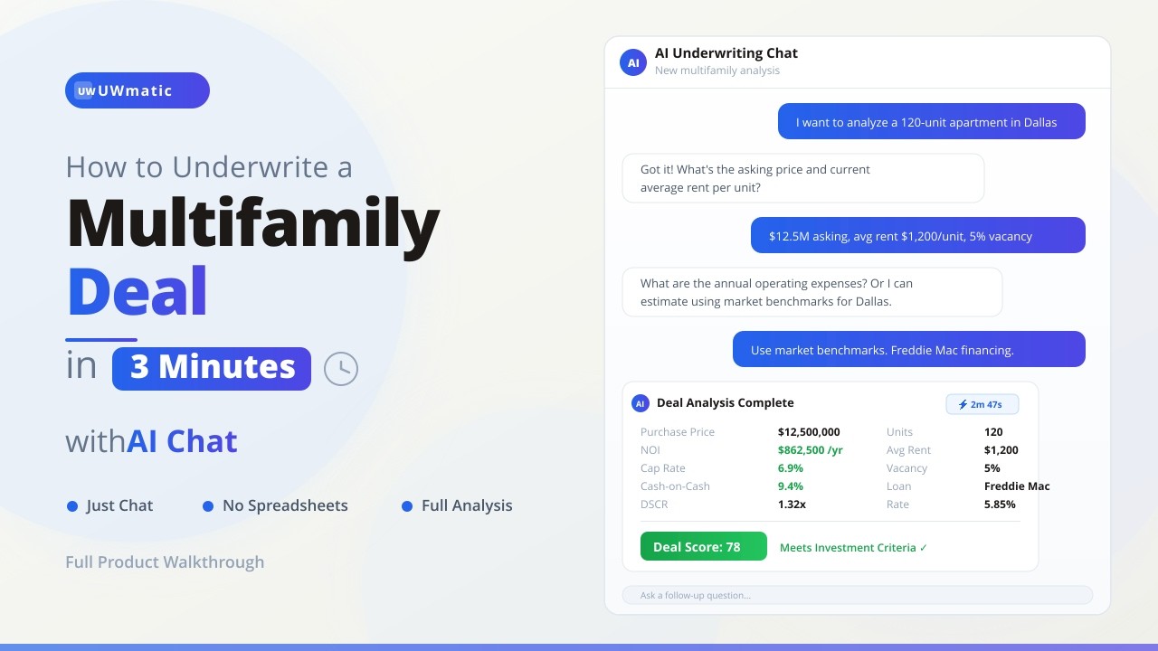 How to Underwrite a Multifamily Deal in 3 minutes with AI Chat