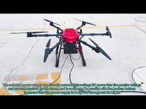 Stationary power supply, allowing the drone to operate for a long time