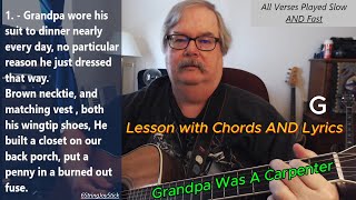 Grandpa was a Carpenter - Lesson with Chords and Lyrics  #subtitles  #lesson  #guitarlesson #howto