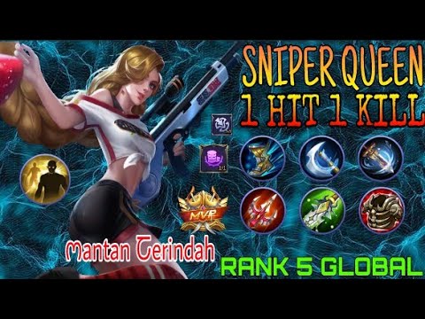 Crazy Damage Sniper Queen- Gameplay & Full Build Top 5 Global Lesley Mobile Legends