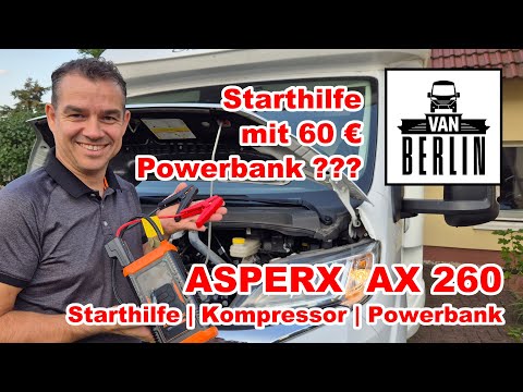 Jump starter with power bank including compressor | ASPERX AX260 a 4-in-1 device for under €60 | ...