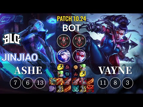 BLG Jinjiao Ashe vs Vayne Bot - KR Patch 10.24