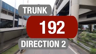 SMRT Buses Trunk 192 (Direction 2) | Bus Service Route Visual