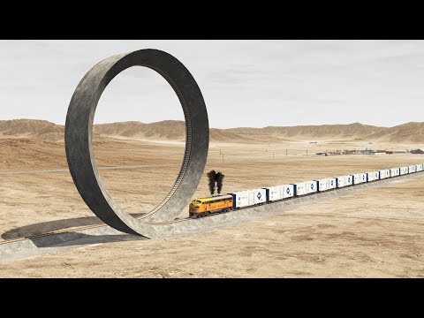 Trains vs Vertical Loop – BeamNG.Drive
