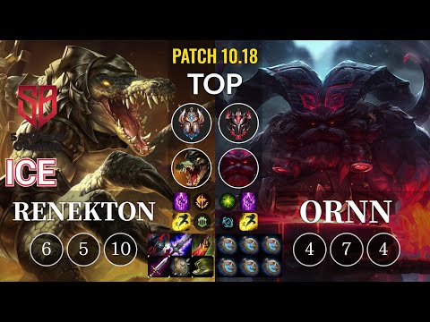 SB Ice Renekton vs Ornn Top - KR Patch 10.18
