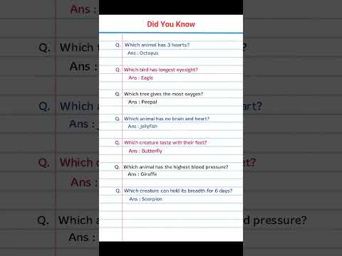 which animal has three hearts   #knowledge #gkquestion #education #generalknowledge #questions #neet