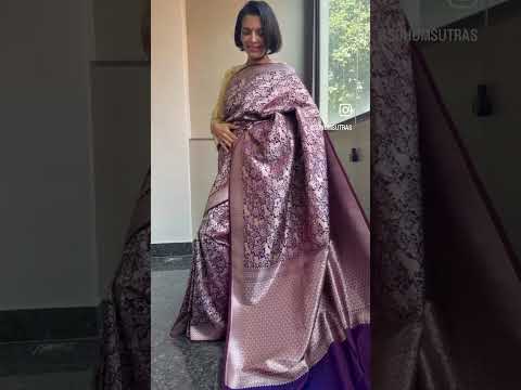 Dual-Shot Mushroo Silk Kaduwa Locked-Weave Shikargah Banarasi Saree