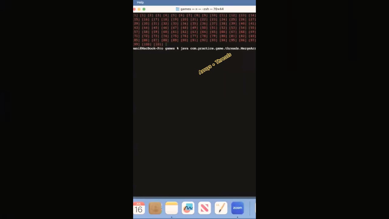 Java program to merge arrays using threads #array #java #programming #coding #youtubeshorts #shorts