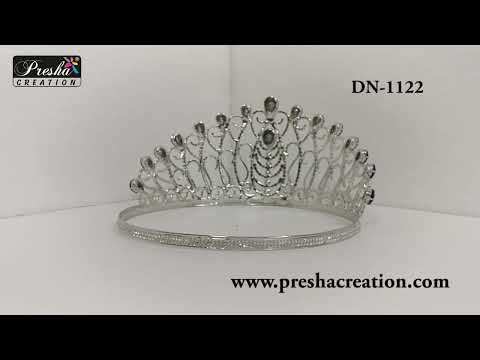 Blue brass beauty peagent crown, size: 5