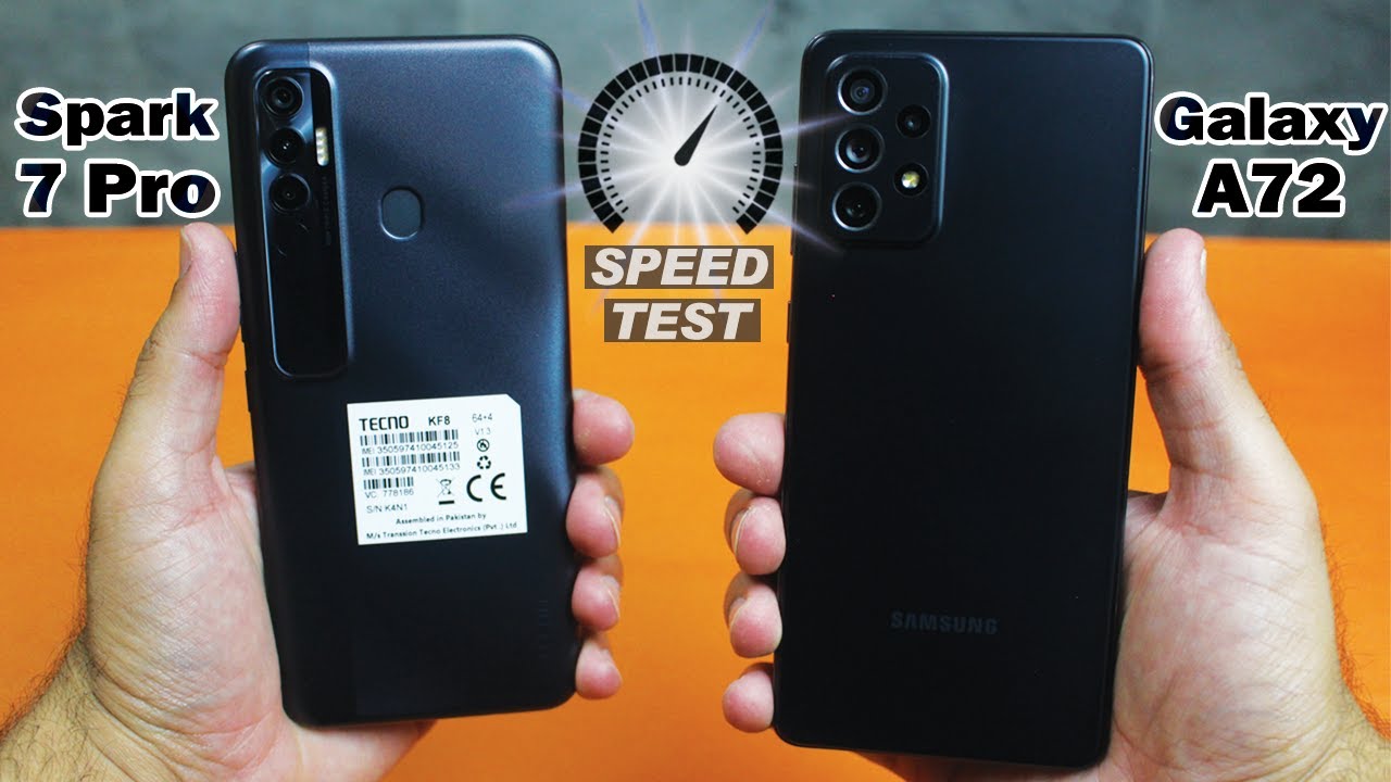 Tecno Spark 7 Pro vs Samsung Galaxy A72 - SPEED TEST! HOW😨