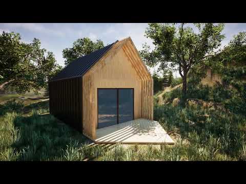 Wizualizacja domku do 35 m2 bez pozwolenia, na łonie natury