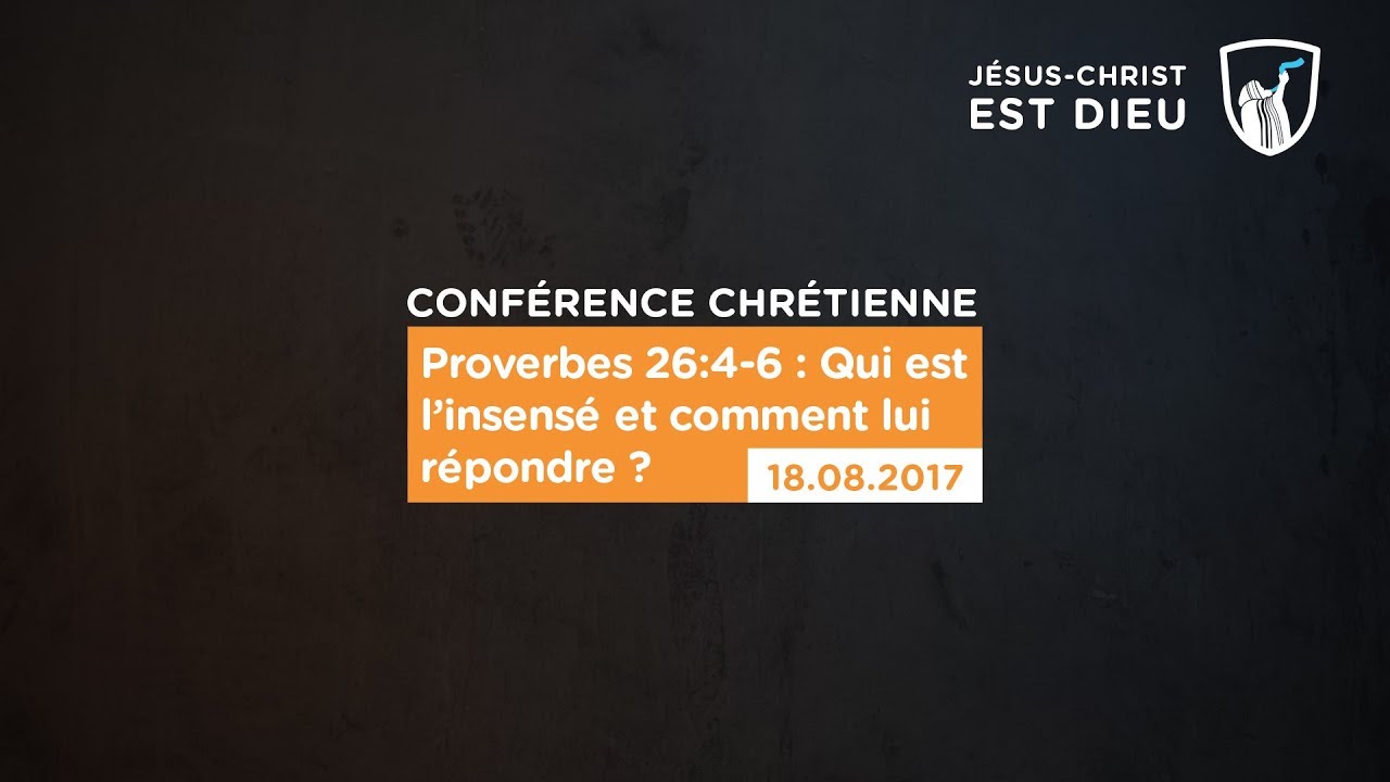 Thumbnail of video: Proverbes 26:4-5 : Qui est l'insensé et comment lui répondre ? - Côte d'Ivoire